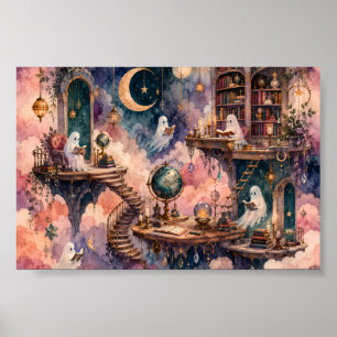 Affiche Bibliothèque Fantôme Fantaisiste Art Académique So