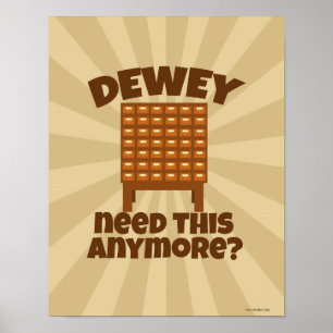 Affiche Bibliothèque impertinente - Dessin animé Dewey en