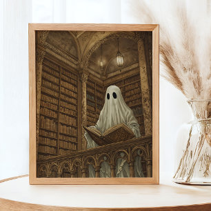 Affiche Bibliothèque Lecture Ghost Vintage Antique Books A