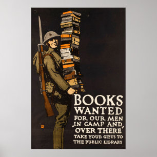 Affiche Bibliothèque militaire américaine 2ÈME GUERRE MOND
