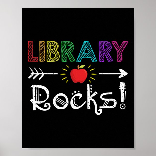 Affiche Bibliothèque Rocks Professeur Étudiant S'Amuser Re (Devant)