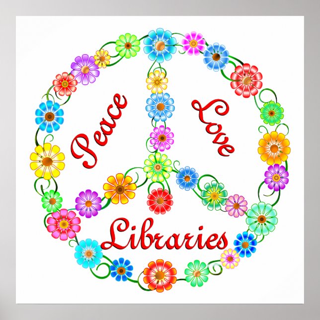Affiche Bibliothèques Peace Love (Devant)