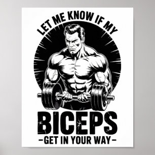 Affiche Biceps drôles Fitness Musculation Haltérophilie