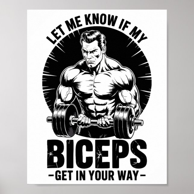 Affiche Biceps drôles Fitness Musculation Haltérophilie  (Devant)