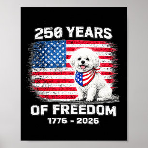Affiche Bichon Frise 250 Ans Anniversaire Amérique 250ème