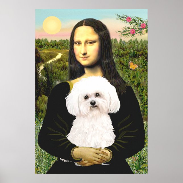 Affiche Bichon Frise 2R - Mona Lisa (Devant)
