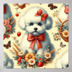 Affiche Bichon Frisé Vintage