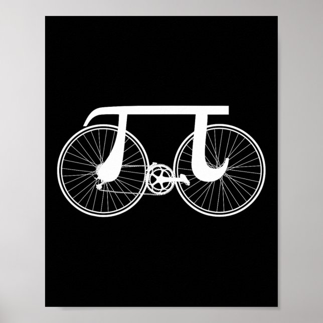 Affiche Bicycle Cycling Pi Day Pun drôle Mars 14 3.14 (Devant)