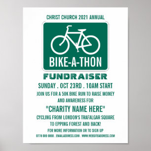 Affiche Bicycle Sign, Charity Bike-a-Thon Event
