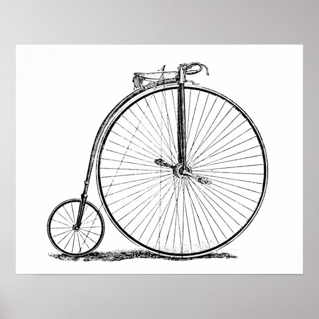 Affiche Bicyclette à grande roue Penny Farthing (Devant)