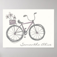 Bicyclette lunaire Illustration Lavender Grey Nom