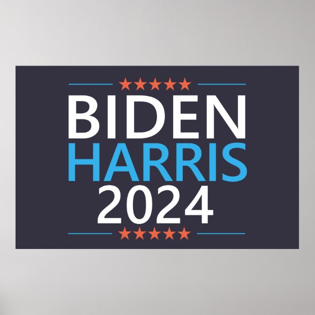 Affiche Biden Harris 2024 pour Président Élection US (Devant)