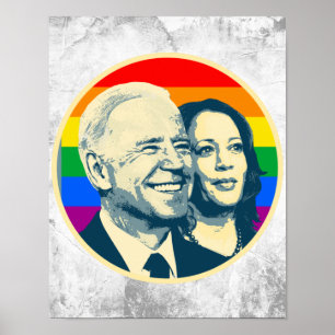 AFFICHE BIDEN HARRIS PRIDE BADGE GRAND