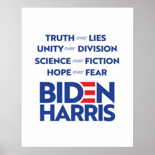 Affiche Biden Harris - Vérité Unité science espoir