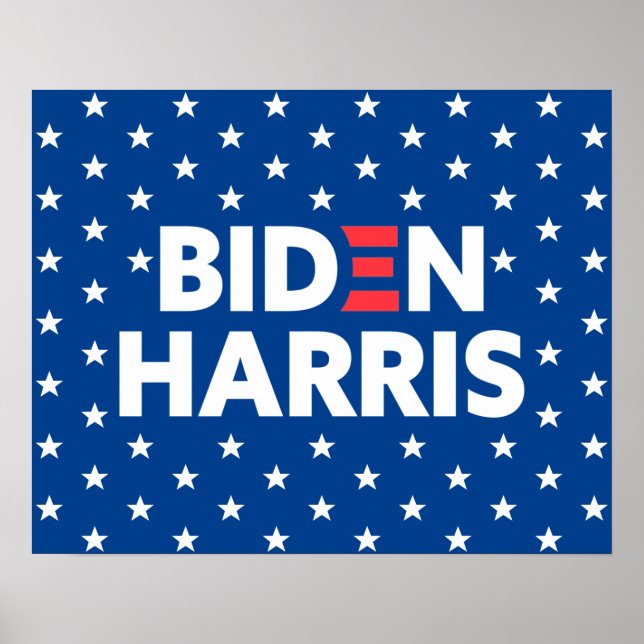 Affiche Biden / Harris White Stars Motif Blue (Devant)