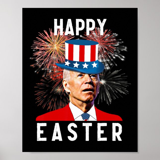 Affiche Biden Joyeux Pâques Pour 4 juillet Drôle (Devant)