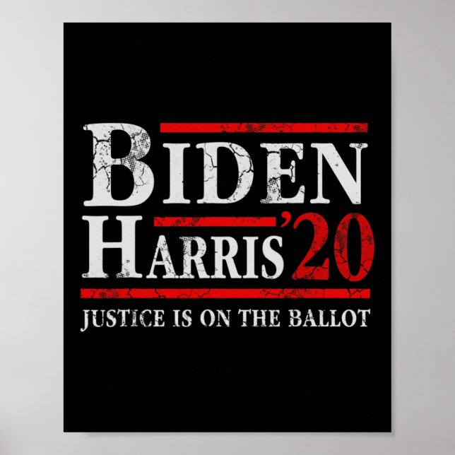 Affiche Biden Kamala Harris Justice Est Au Vote 2020 (Devant)