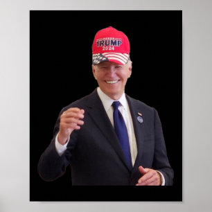 Affiche Biden Porte Un Casquette Trump 2024