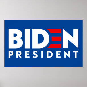 Affiche Biden pour le président White & Red Text Slogan, Z