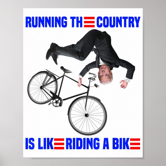 Affiche Biden Vélo Courir le pays est comme débarrasser (Devant)
