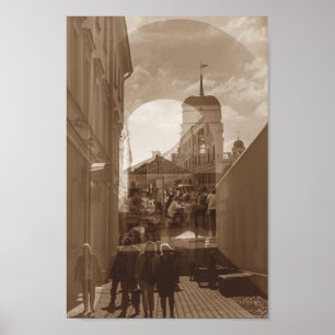 Affiche Biélorussie Беларусь Minsk Architecture de rue Col