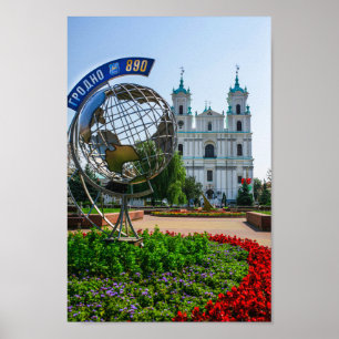 Affiche Biélorussie Grodno Cityscape