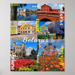 Affiche Biélorussie Minsk Grodno Pinsk Architecture Boriso