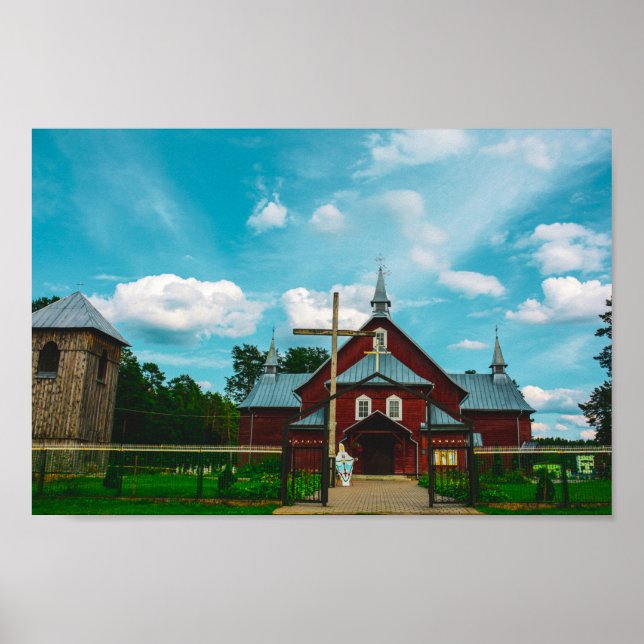 Affiche Biélorussie Porechye Parecca Architecture Catholiq (Devant)