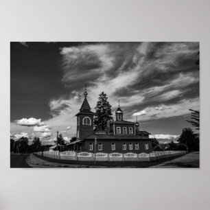 Affiche Biélorussie Porechye Parecca Architecture Église