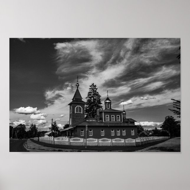 Affiche Biélorussie Porechye Parecca Architecture Église (Devant)