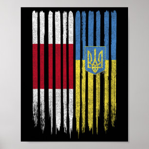 Affiche Biélorussie Ukraine Biélorusse Ukrainien Drapeau 