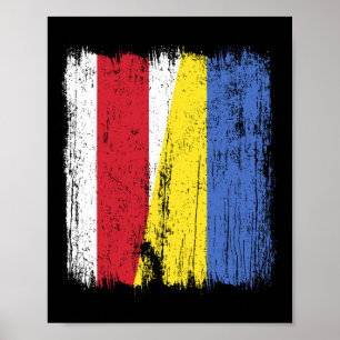 Affiche Biélorussie Ukraine Demi-drapeau Biélorusse Ukrain