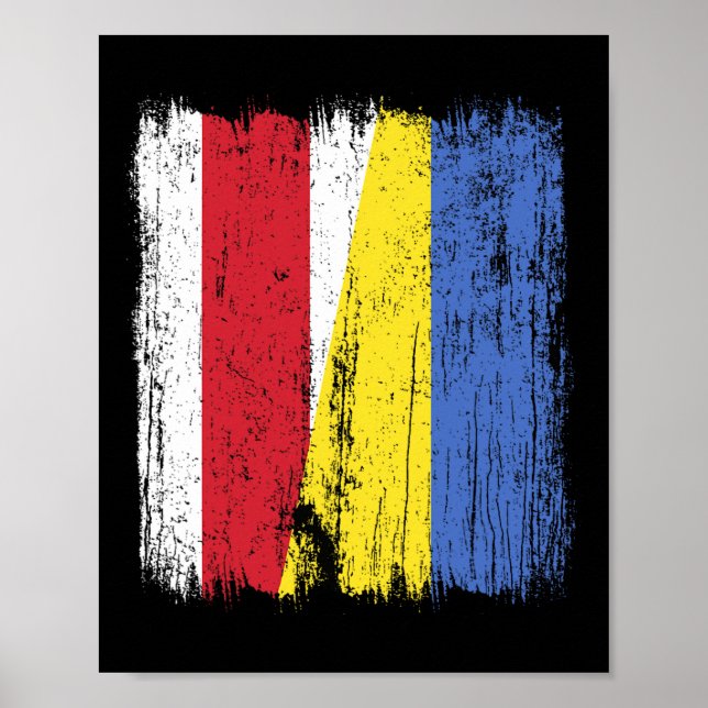 Affiche Biélorussie Ukraine Demi-drapeau Biélorusse Ukrain (Devant)