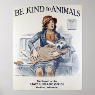 Affiche Bien-être animal vintage