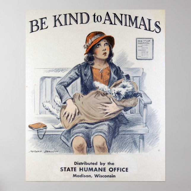 Affiche Bien-être animal vintage (Devant)