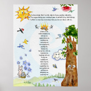 Affiche Bien-être Nature Caricatures Abraham Hicks Citatio