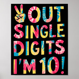 Affiche Bientôt 10 ans Fin des chiffres simples Je suis âg