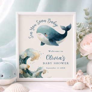 Affiche Bientôt baleine imprimable Mer vous nous reverrons
