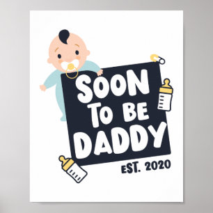 Affiche Bientôt Être Papa 2020 Papa Être Faire-part Bébé