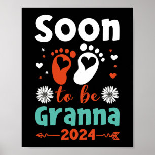 Affiche Bientôt Grand-mère 2024 Promue Grand-mère 