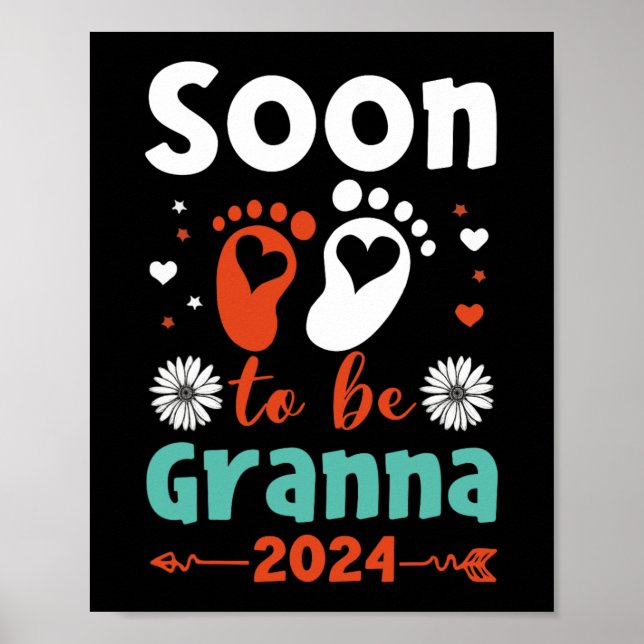 Affiche Bientôt Grand-mère 2024 Promue Grand-mère  (Devant)