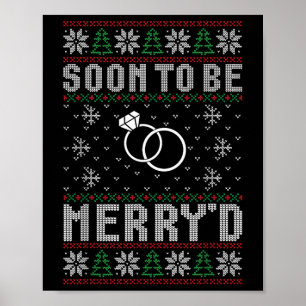 Affiche Bientôt Marié Merryd Christmas Bride Groom Co