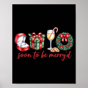 Affiche Bientôt mariés notre premier couple fiancé Noël xm