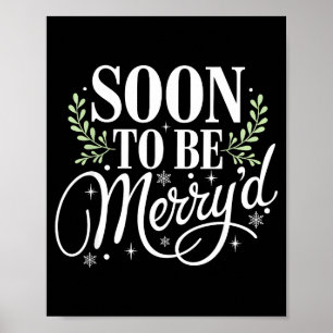 Affiche Bientôt mariés pour Noël Fiancé engagé Santa 