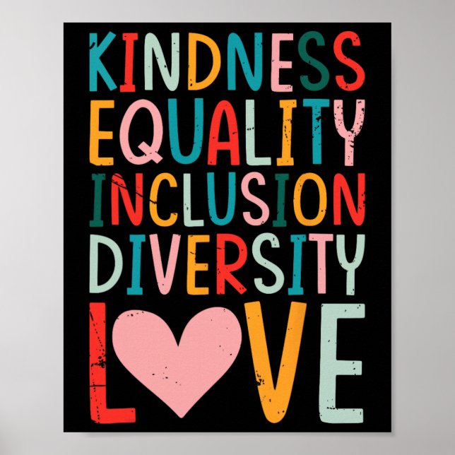 Affiche Bienveillance Égalité Inclusion Diversité Amour -  (Devant)