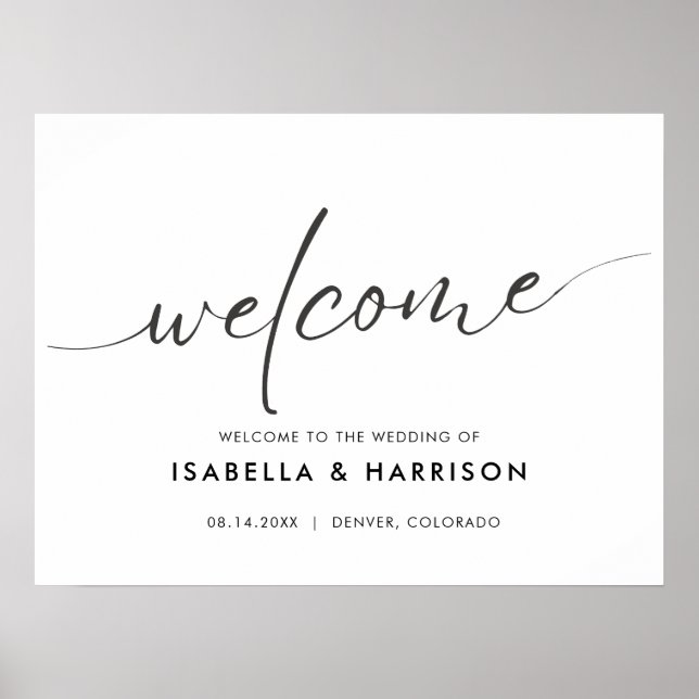 Affiche Bienvenido al Boda Minimalista moderno Edgy Modern (Devant)