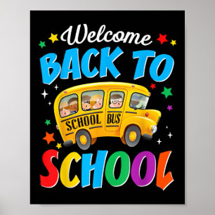 Affiche Bienvenue à bord du bus scolaire pour le premier j