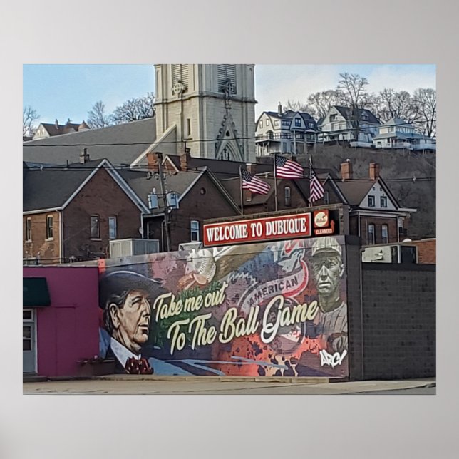 Affiche Bienvenue à Dubuque, Iowa Keepsaké Souvenir (Devant)