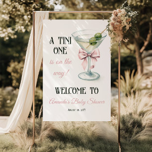 Affiche Bienvenue à la Baby Shower A Tini One Martini Arc-