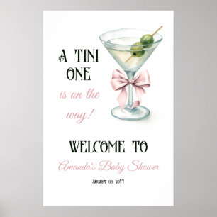 Affiche Bienvenue à la Baby Shower A Tini One Martini Arc-